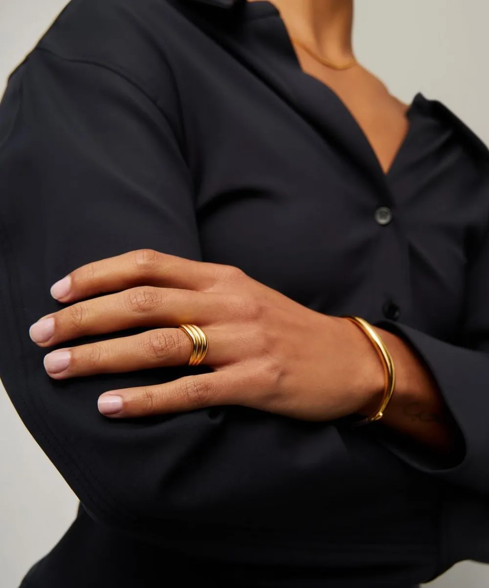 Missoma Rings^X Savi 18ct Gold-Plated Signature Triple Ring