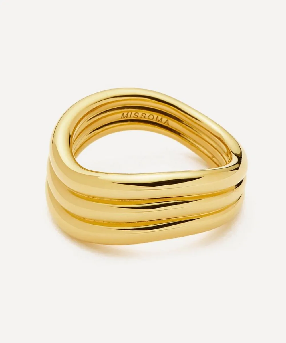 Missoma Rings^X Savi 18ct Gold-Plated Signature Triple Ring