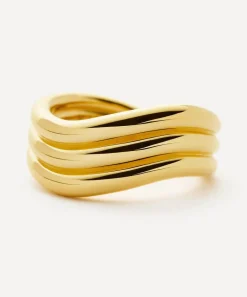 Missoma Rings^X Savi 18ct Gold-Plated Signature Triple Ring