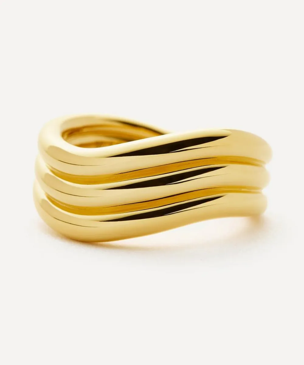 Missoma Rings^X Savi 18ct Gold-Plated Signature Triple Ring