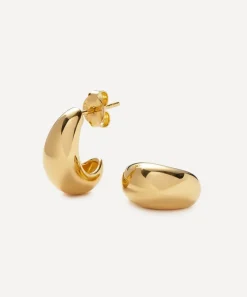 Missoma Earrings^X Savi 18ct Gold-Plated Vermeil Silver Dome Mini Hoop Earrings