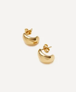 Missoma Earrings^X Savi 18ct Gold-Plated Vermeil Silver Dome Mini Hoop Earrings