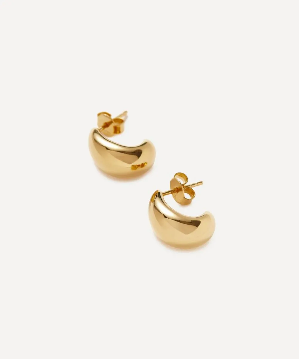Missoma Earrings^X Savi 18ct Gold-Plated Vermeil Silver Dome Mini Hoop Earrings