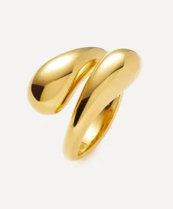 Missoma Rings^X Savi 18ct Gold-Plated Vermeil Silver Sculptural Crossover Ring