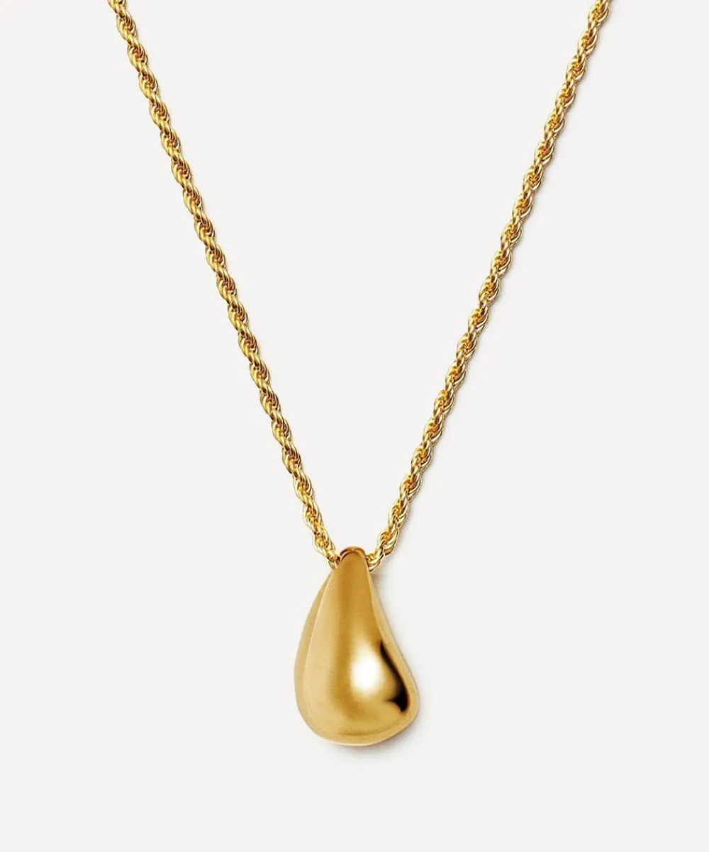 Missoma Necklaces^X Savi 18ct Gold-Plated Vermeil Silver Sculptural Droplet Pendant Necklace