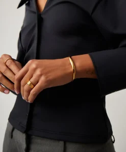 Missoma Bracelets^X Savi Mixed Metal Signature Hinged Bangle Bracelet