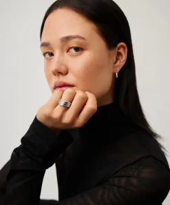 Missoma Rings^X Savi Rhodium-Plated Signature Triple Ring