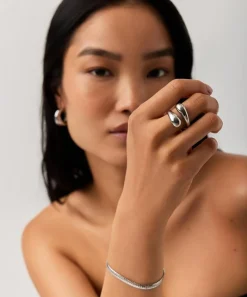 Missoma Rings^X Savi Sterling Silver Sculptural Crossover Ring