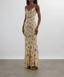 Self-Portrait Dresses^Yellow Floral Rhinestone Maxi Dress