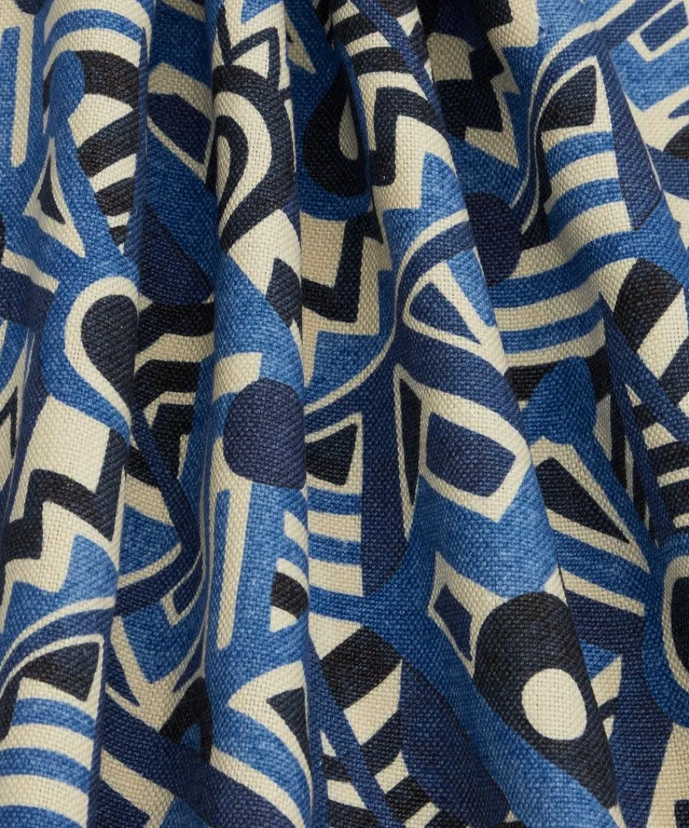 Liberty Interiors Furnishing Fabrics^Zig Zag Linen in Aviator
