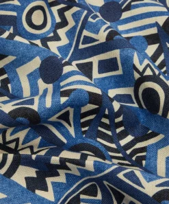 Liberty Interiors Furnishing Fabrics^Zig Zag Linen in Aviator